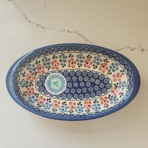 Polish Pottery Oval Dish By Wiza